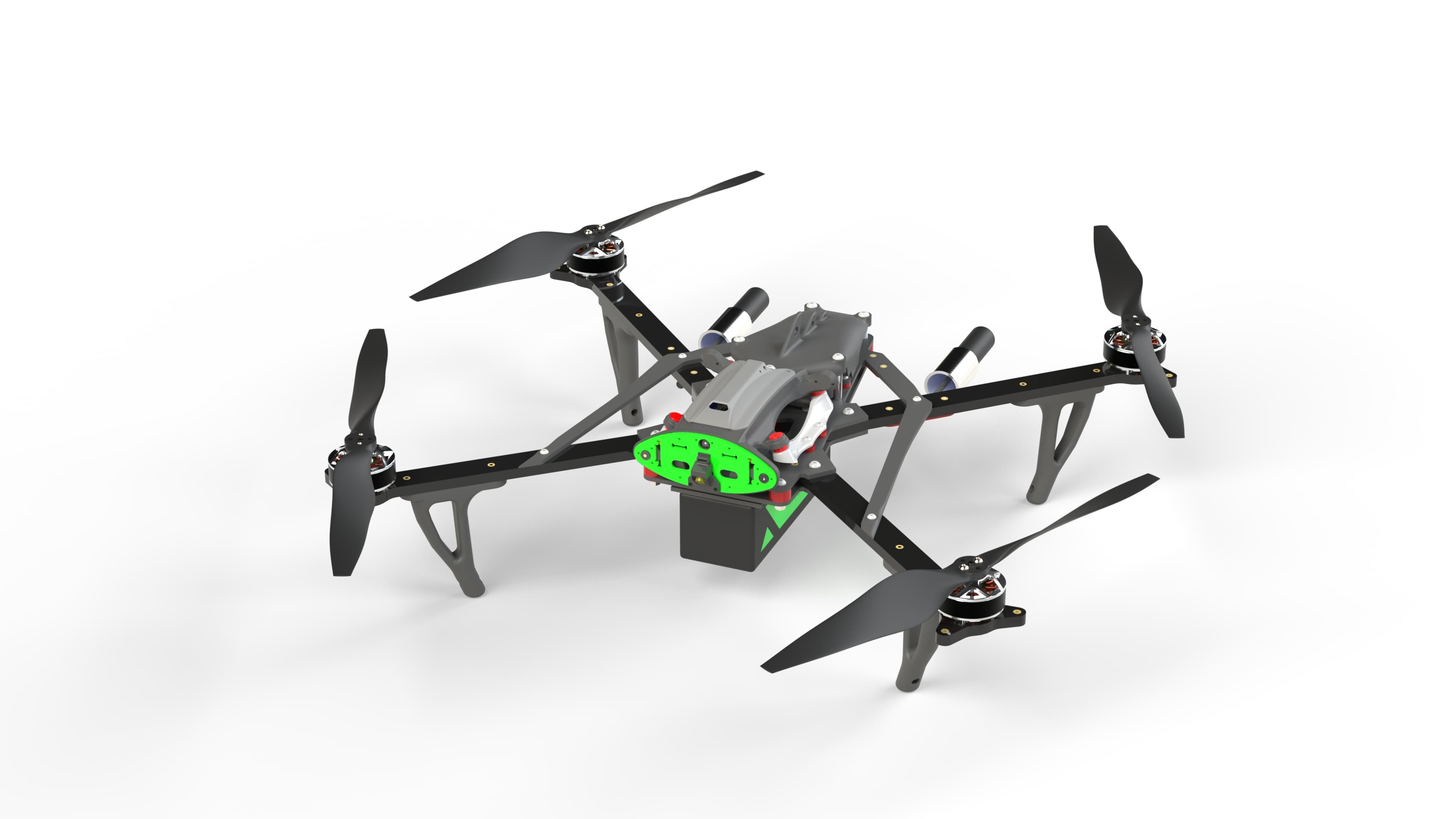 Pheratech Falcon V3.1 drone in isometric view showcasing sleek black design and advanced sensor array